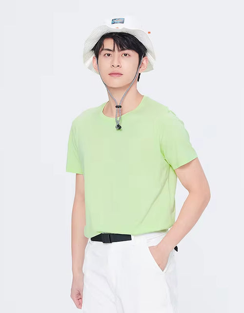 Load image into Gallery viewer, Summer Cotton T Shirts Men 2025 Simple O Neck Stretch Solid New Tops Clothing Casual Tshirt Man Streetwear Cool Tee Shirts
