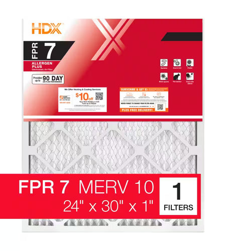 24 In. X 30 In. X 1 In. Superior Pleated Air Filter FPR 9, MERV 11