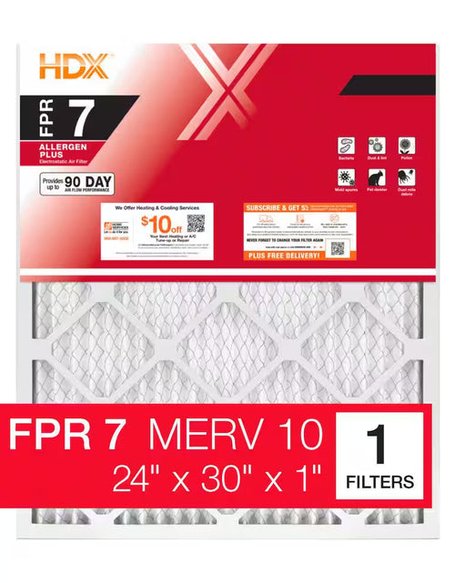 Load image into Gallery viewer, 24 In. X 30 In. X 1 In. Superior Pleated Air Filter FPR 9, MERV 11
