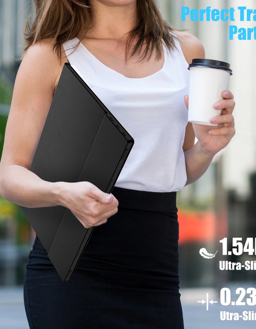 Load image into Gallery viewer, 15.6'' Portable Monitor, 1080P FHD IPS Laptop Monitor with Case (Black)
