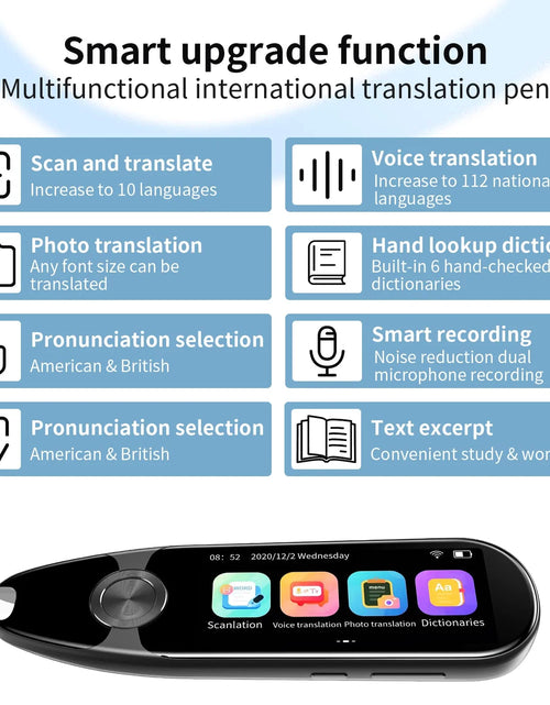 Load image into Gallery viewer, Language Translator Device for Dyslexia,Reader Pen Translation Scanner Dictionary Pen- AI Voice &amp; Camera Translators -Real-Time All Foreign Languages Travel &amp; Business,Learning,Meeting
