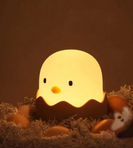 Eggshell Chicken Night Light Cartoon LED Light Bedroom Children Touch Adjustable Light Rechargeable Warm Light Atmosphere Light
