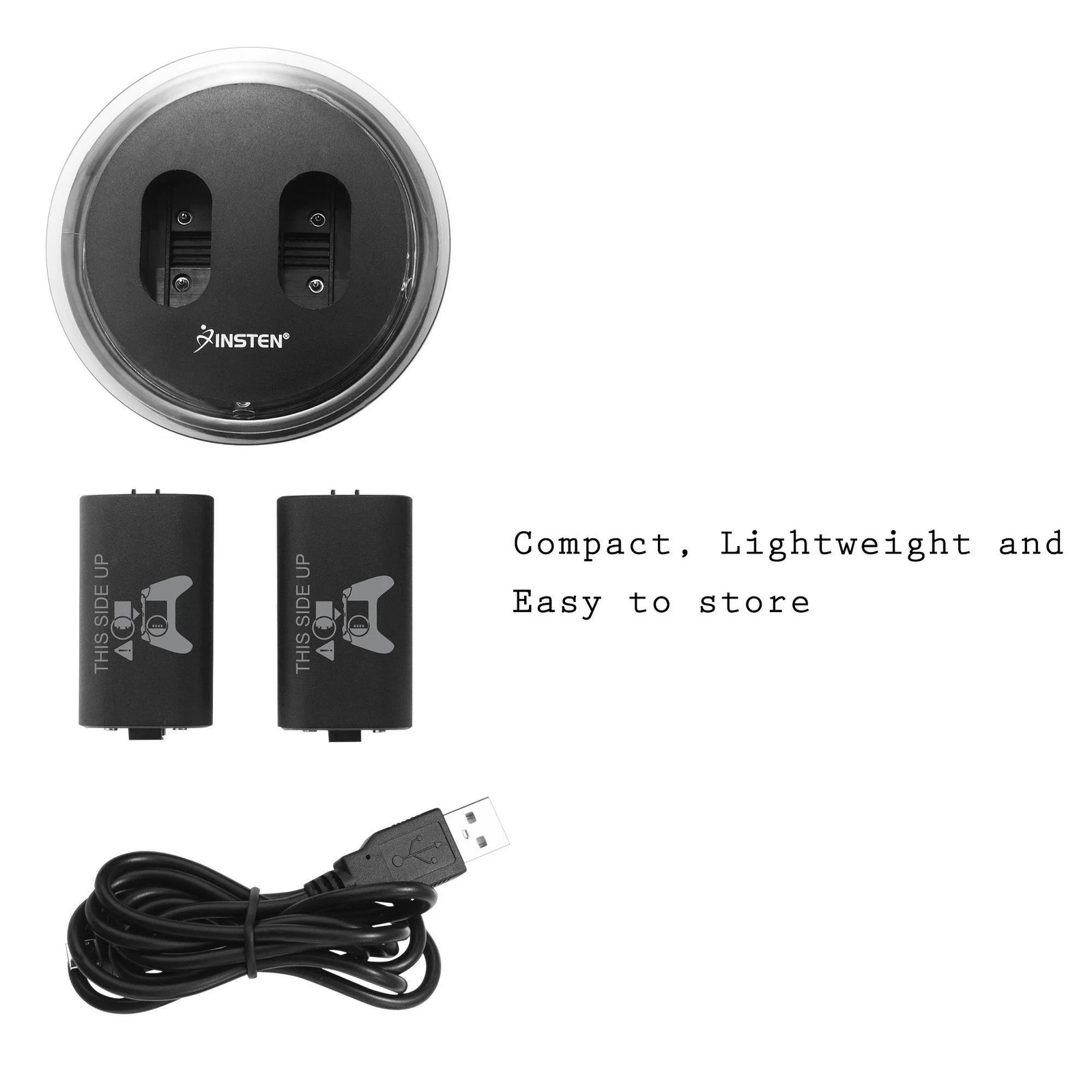 2-Pack Rechargeable Batteries Compatible with Xbox Series X, Series S, and Xbox One - Comes with 2 2800Mah Batteries and Charging Station - Smart LED Indicator
