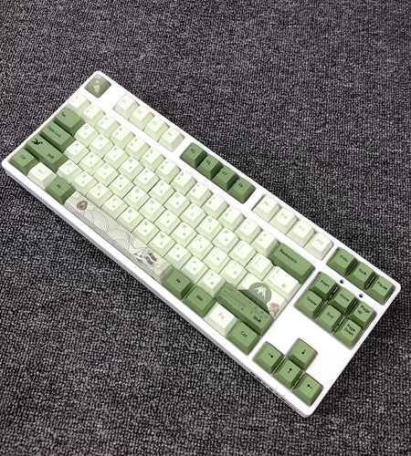 127 Keys Cherry Profile Matcha Green PBT Keycaps Mechanical Keyboard Dye-Subbed Mountain Forest Custom DIY Mx Switch Keycap