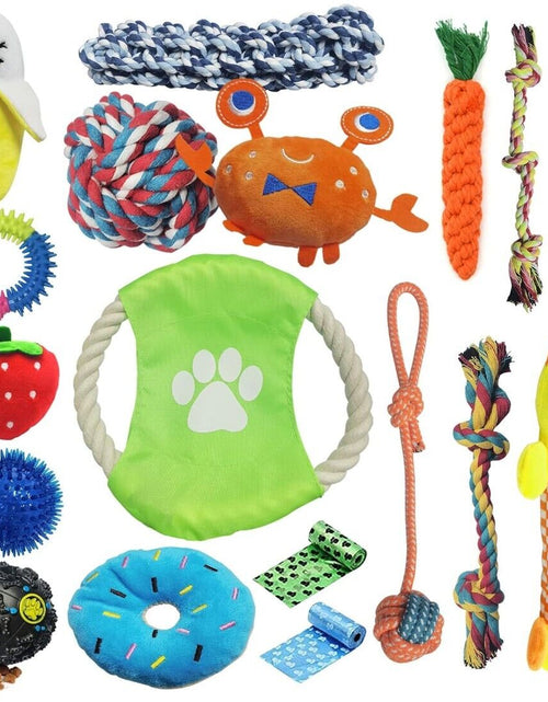 Load image into Gallery viewer, 18Pcs Dog Toys Puppy Toys Rope Toys Braided Rope Chew Play Toys Teething Toys
