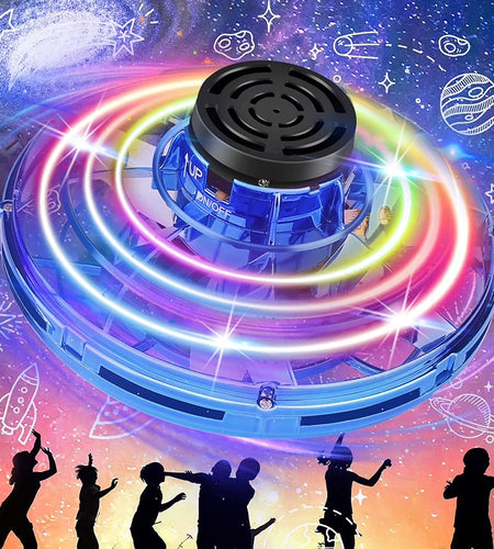 Flying Spinner Mini Drone, Mini Flying Ball Toys,With 360 Fly Rotating UFO Fun Toy LED Light Flying Fidget Spinner Orb for Girls Boys Adult Indoor Outdoor,Blue