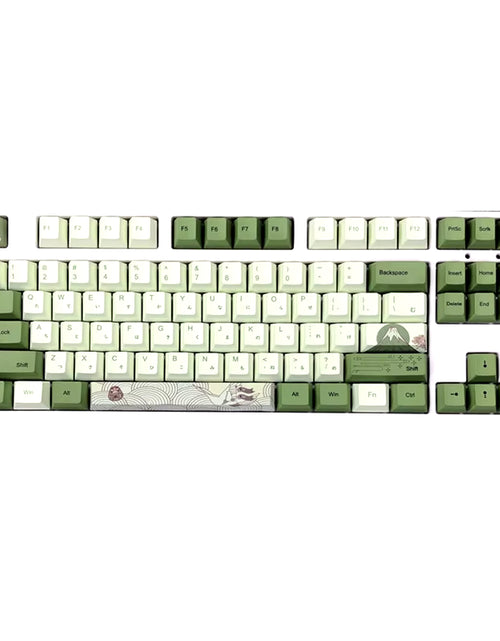 Load image into Gallery viewer, 127 Keys Cherry Profile Matcha Green PBT Keycaps Mechanical Keyboard Dye-Subbed Mountain Forest Custom DIY Mx Switch Keycap

