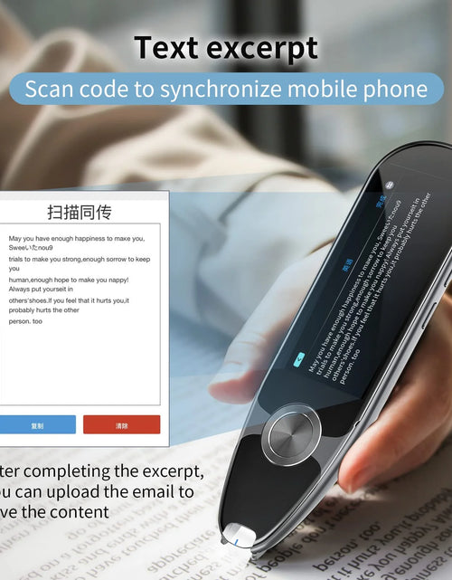 Load image into Gallery viewer, Language Translator Device for Dyslexia,Reader Pen Translation Scanner Dictionary Pen- AI Voice &amp; Camera Translators -Real-Time All Foreign Languages Travel &amp; Business,Learning,Meeting
