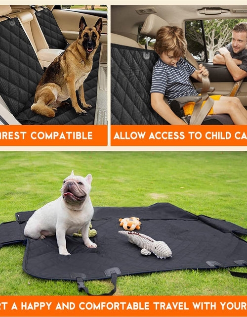 Load image into Gallery viewer, Dog Car Seat Cover, Back Seat Cover for Dogs Pet Car Seat Protector Waterproof Bench Car Seat Cover, Non-Slip Reat Seat Cover Fits Middle Armrest for Most Cars Trucks Suvs - Black
