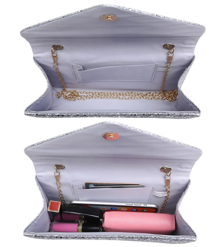 Women Glistening Evening Clutch Bags Formal Party Clutches Wedding Purses Cocktail Prom Clutches