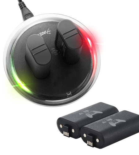 2-Pack Rechargeable Batteries Compatible with Xbox Series X, Series S, and Xbox One - Comes with 2 2800Mah Batteries and Charging Station - Smart LED Indicator