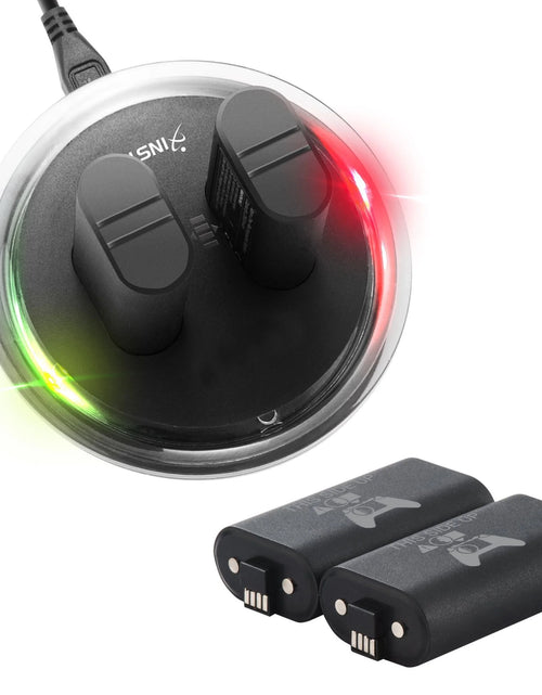 Load image into Gallery viewer, 2-Pack Rechargeable Batteries Compatible with Xbox Series X, Series S, and Xbox One - Comes with 2 2800Mah Batteries and Charging Station - Smart LED Indicator
