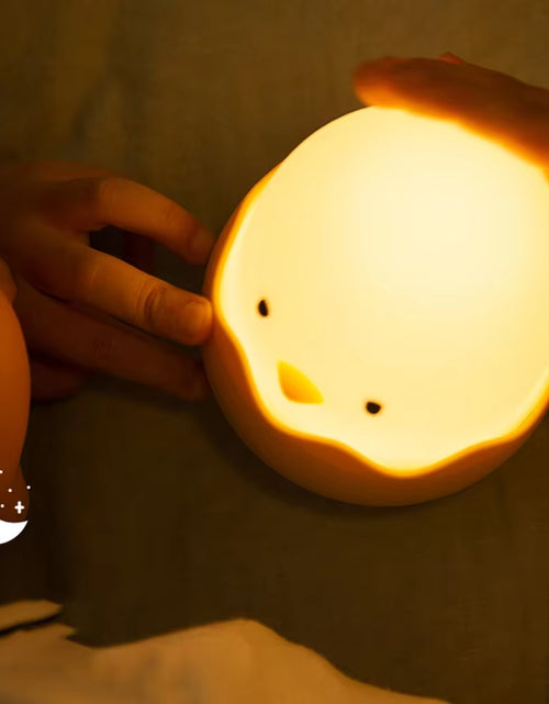 Load image into Gallery viewer, Eggshell Chicken Night Light Cartoon LED Light Bedroom Children Touch Adjustable Light Rechargeable Warm Light Atmosphere Light
