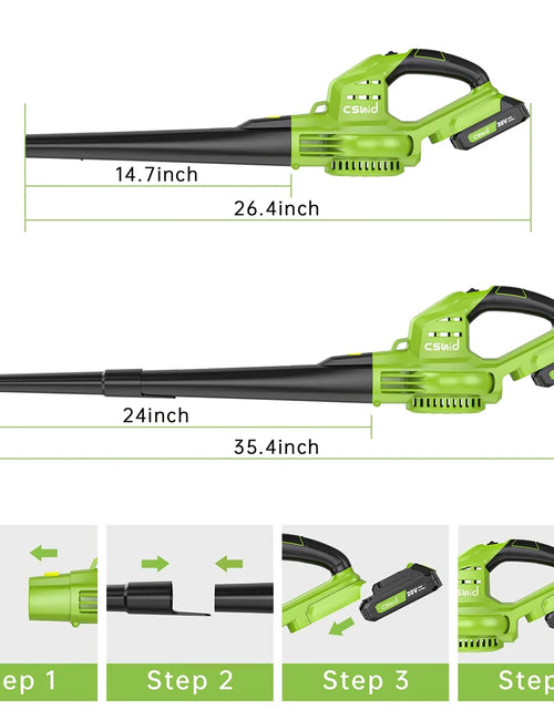 Load image into Gallery viewer, Leaf Blower, 20V Cordless Leaf Blower with 2 X 2.0 Ah Battery &amp; Charger, Electric Leaf Blower for Lawn Care, 2 Speed Mode, 320CFM 165MPH Battery Powered Leaf Blower for Patio, Garden Cleaning
