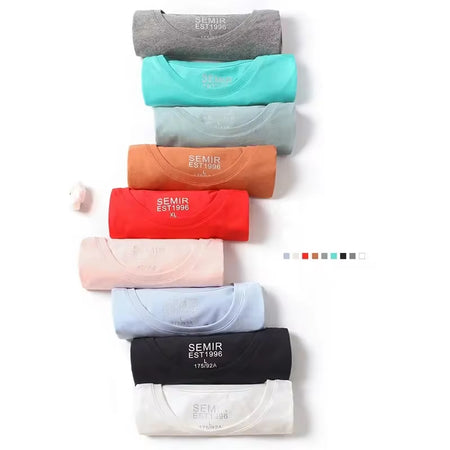 Summer Cotton T Shirts Men 2025 Simple O Neck Stretch Solid New Tops Clothing Casual Tshirt Man Streetwear Cool Tee Shirts