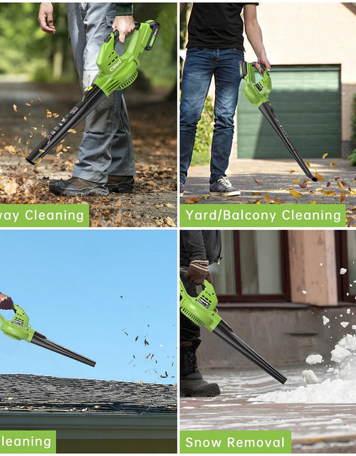 Load image into Gallery viewer, Leaf Blower, 20V Cordless Leaf Blower with 2 X 2.0 Ah Battery &amp; Charger, Electric Leaf Blower for Lawn Care, 2 Speed Mode, 320CFM 165MPH Battery Powered Leaf Blower for Patio, Garden Cleaning
