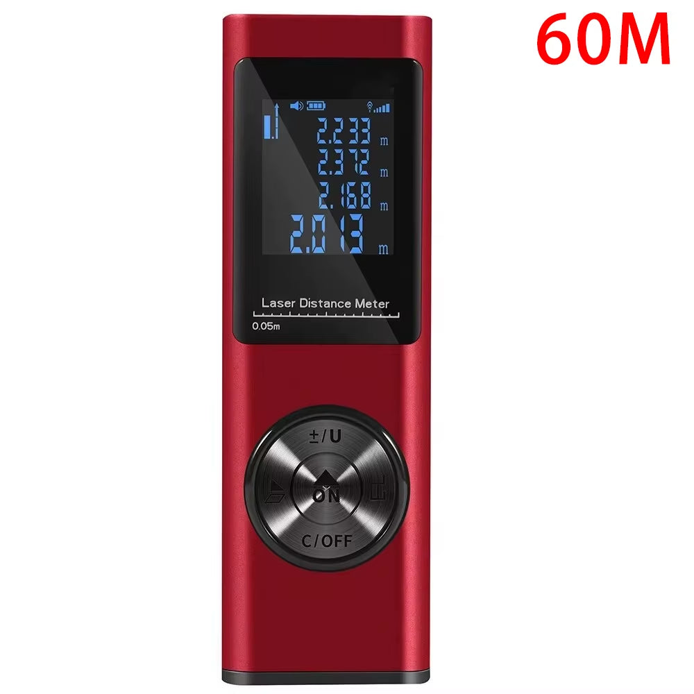 SmartMeasure 40M/60M Mini Laser Distance Meter – USB Rechargeable Handheld Rangefinder for Accurate Measurements