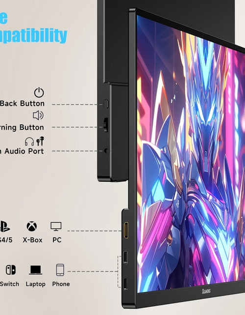 Load image into Gallery viewer, 15.6'' Portable Monitor, 1080P FHD IPS Laptop Monitor with Case (Black)
