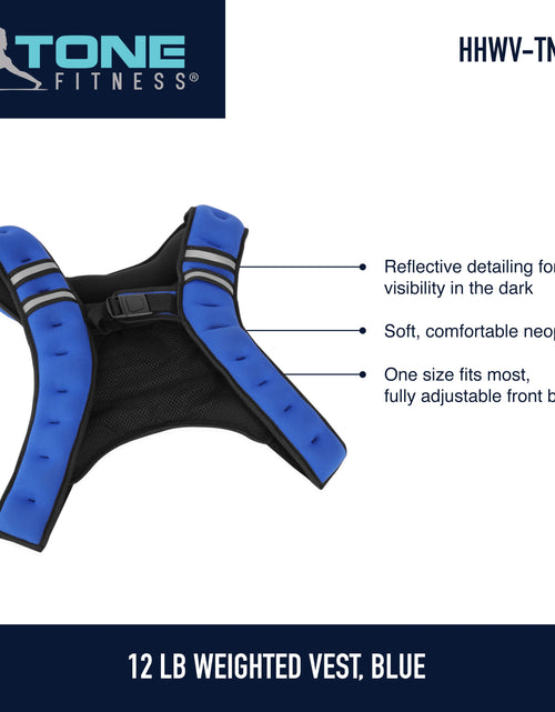 Load image into Gallery viewer, Neoprene Weighted Vest, 12 Pounds, Blue
