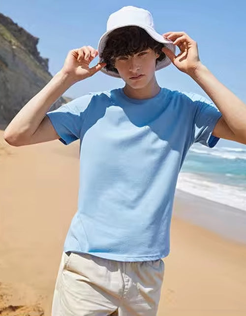 Load image into Gallery viewer, Summer Cotton T Shirts Men 2025 Simple O Neck Stretch Solid New Tops Clothing Casual Tshirt Man Streetwear Cool Tee Shirts
