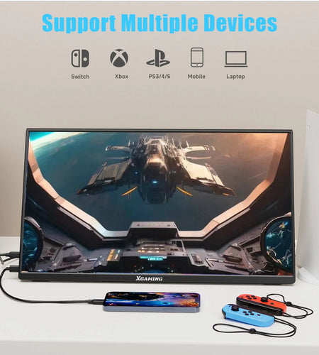 15.6'' Portable Monitor, 1080P FHD IPS Laptop Monitor with Case (Black)