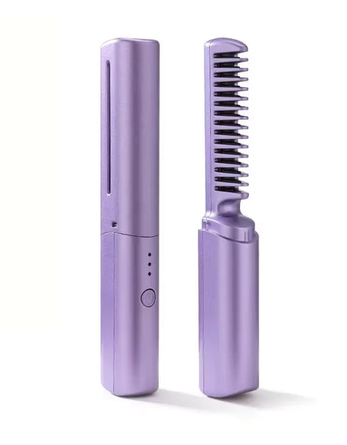 Load image into Gallery viewer, GlamWave Pro – Portable Wireless Heated Hair Straightener &amp; Curler Brush
