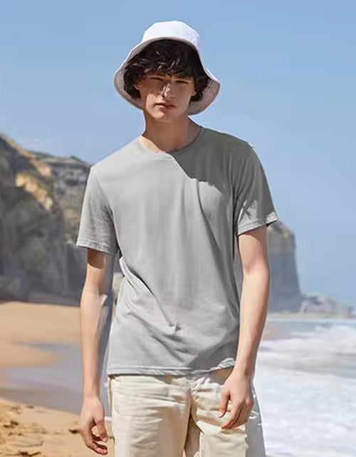 Load image into Gallery viewer, Summer Cotton T Shirts Men 2025 Simple O Neck Stretch Solid New Tops Clothing Casual Tshirt Man Streetwear Cool Tee Shirts
